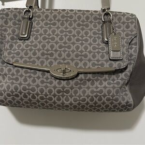 Coach Black and Gray Patterned Shoulder Bag